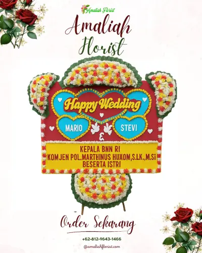 Karangan Papan Bunga Pernikahan di Yehembang